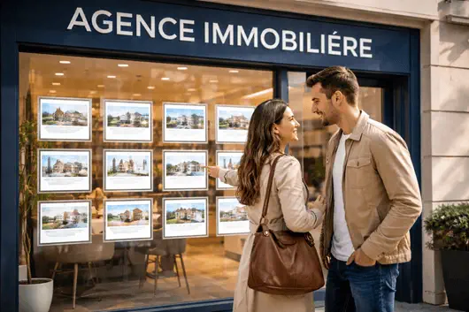 Vitrine d'agence immobilière