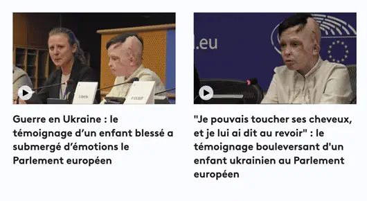 Ukraine - Parlement UE : enfant martyr