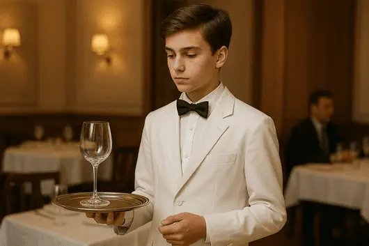 Jeune serveur de restaurant