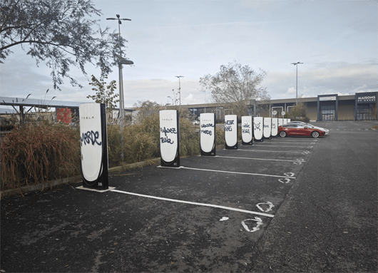 Tesla Estancarbon Bornes vandalisées 2/11/25
